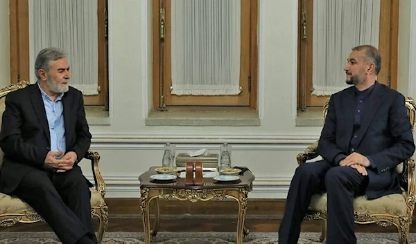 Iranian Foreign Minister Hossein Amir-Abdollahian and Al-Nakhala