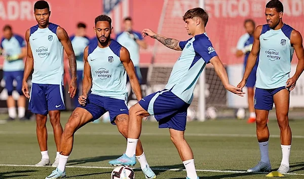 Atletico Madrid players in training