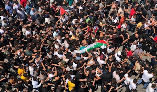 Al Bireh: Palestinians march in solidarity with Nabulsi, against the occupation.