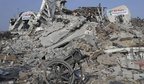 The Al-Wafaa hospital destroyed by the Israeli occupation's aggression on the Gaza Strip in 2014