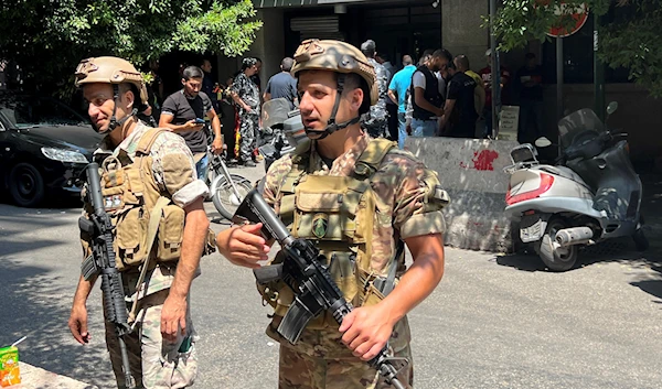 Lebanese security forces in Beirut,, Lebanon, Thursday, Aug. 11, 2022 (AP Photo/Hussein Malla)