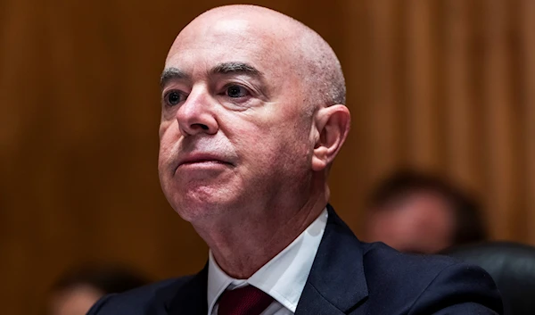 Homeland Security Secretary Alejandro Mayorkas testifies before a Senate hearing on Sept. 21.Jim Lo Scalzo / Pool via Getty Images file.