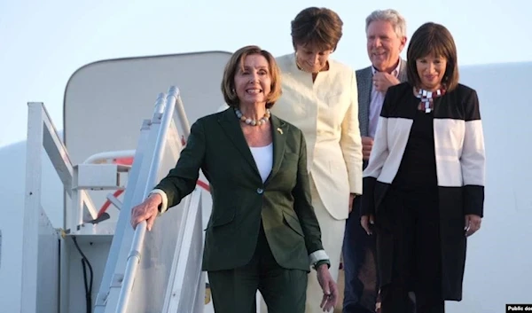 Nancy Pelosi, the speaker of the U.S. House of Representatives, is seen arriving in Yerevan.