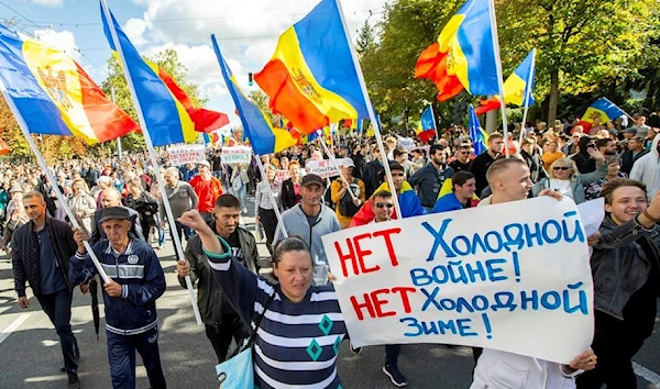 Moldova's protests in Chisinau (EPA)