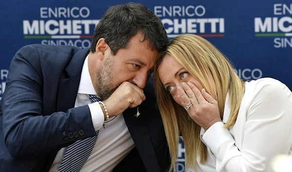 Political party leaders Matteo Salvini and Giorgia Meloni (Bloomberg)