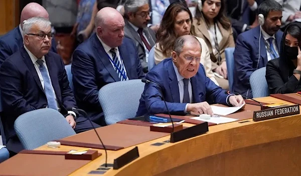 Russia’s Foreign Minister Sergey Lavrov speaks during a high-level Security Council meeting on the situation in Ukraine, Thursday, September 22, 2022, at United Nations headquarters (AP Photo)