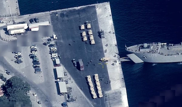 Greek military military vehicles on Aegean sea