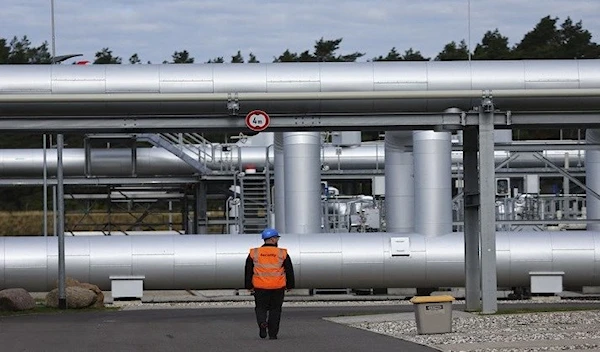 Security walks in front of the landfall facility of the Baltic Sea gas pipeline Nord Stream 2. Source: Reuters.