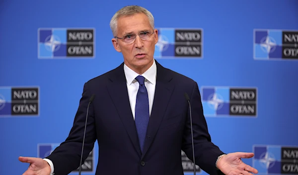 NATO Secretary General Jens Stoltenberg speaks during a media conference at NATO headquarters in Brussels, Friday, Sept. 30, 2022 (AP Photo/Olivier Matthys)