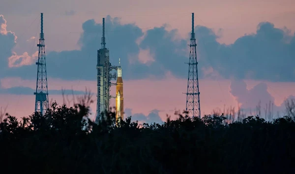 The Space Launch System on the pad. (NASA)