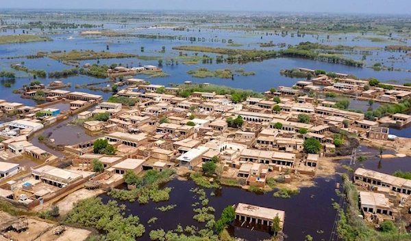 UNICEF/Asad Zaidi A flooded village in Matiari, in the Sindh Province of Pakistan.