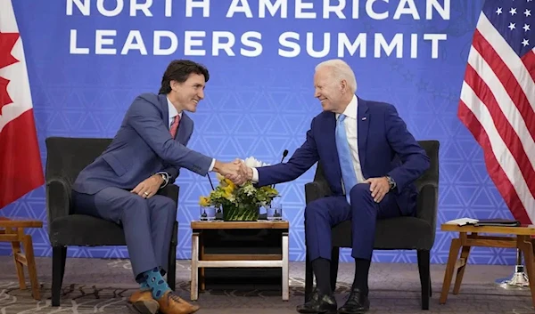 President Joe Biden meets with Canadian Prime Minister Justin Trudeau at the InterContinental Presidente Mexico City hotel in Mexico City, Tuesday, Jan. 10, 2023. (AP)