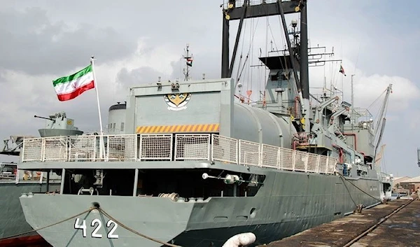 Two Iranian navy warships are seen docked at Port Sudan in the Red Sea. @Stringer @Reuters