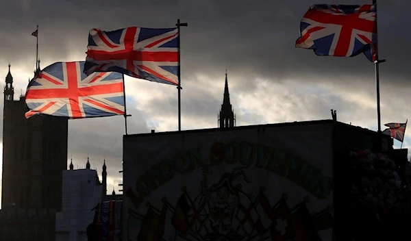 Union Jack flags fly in the wind in front of the Parliament at Westminster bridge, in London, Britain, January 29, 2022. (REUTERS)