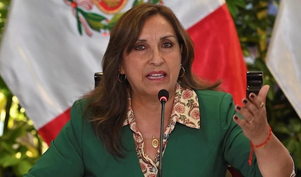 Peru's President Dina Boluarte speaks during a press conference after the culmination of a ministerial staff meeting at the Government Palace in Lima on January 5, 2023 (AFP)