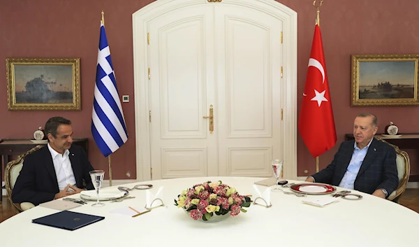 Mitsotakis is in Istanbul to talk with Turkish President Recep Tayyip Erdogan in a rare meeting in March 13, 2022, between the neighbors who have been at odds over maritime and energy issues, the status of Aegean islands and migration.