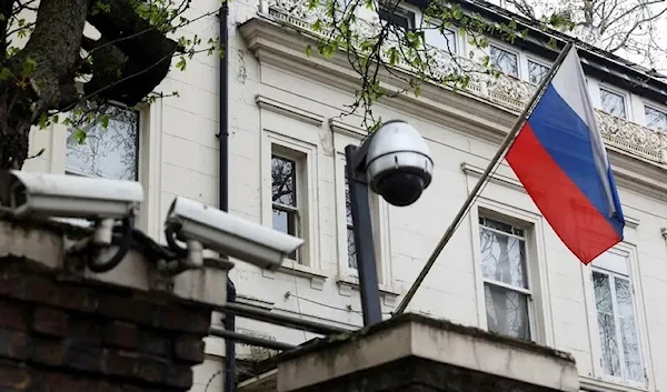 General view of the Russian Embassy in London, Britain April 6, 2022 (Reuters)