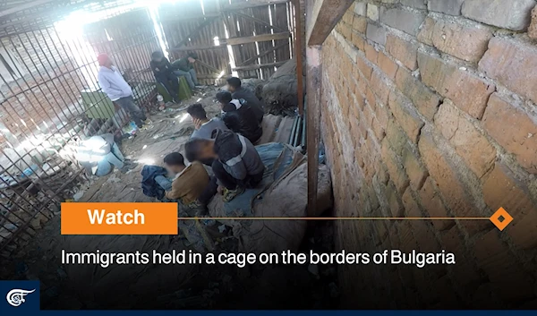 Immigrants held in a cage on the borders of Bulgaria