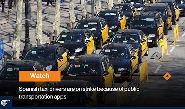 Spanish taxi drivers are on strike because of public transportation apps