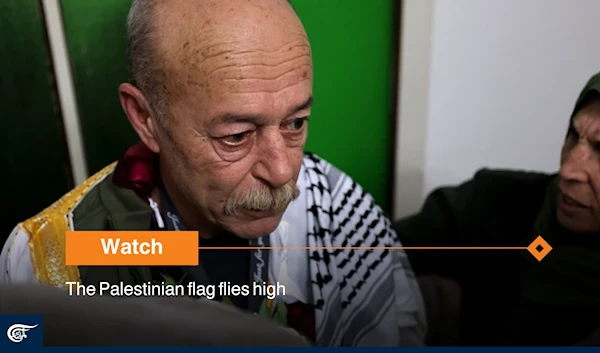 The Palestinian flag flies high