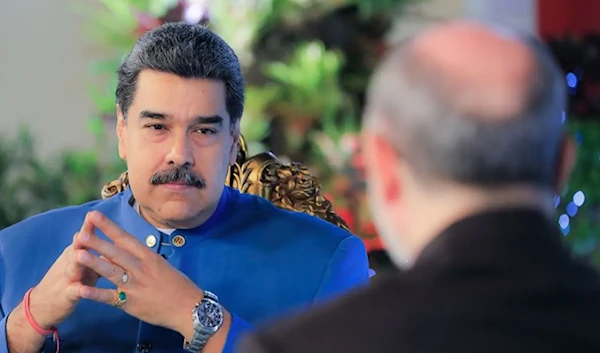 Venezuelan President Nicolas Maduro in an exclusive interview with Al-Mayadeen's Ghassan Ben Jeddou in 2021 (MEMO)