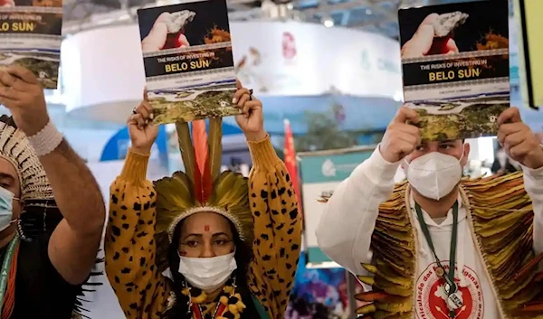 Indigenous activists protest against a mining company in Montreal in December. (AFP)