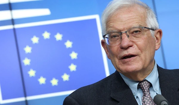 High Representative of the European Union for Foreign Affairs and Security Policy Josep Borrell attends a news conference after Russia's invasion of Ukraine, in Brussels, Belgium, February 28, 2022. REUTERS/Yves Herman/File Photo