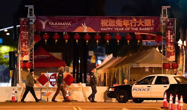 Police arriving at the scene where the shooting took place on Jan. 21, 2023 (AP)