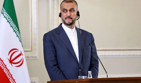 Iran's Foreign Minister Hossein Amir-Abdollahian listens during a joint press conference with his Russian counterpart on June 23, 2022. (AFP)