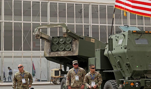 A High Mobility Artillery Rocket System, a weapon part of a US military package headed to Ukraine (AFP)