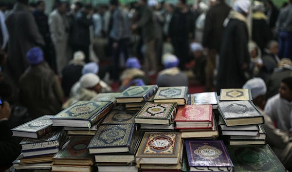 Photo representation of the Islamic Holy Quran inside a Mosque (AP)