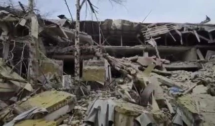 Screen grab from a footage the bombed hospital