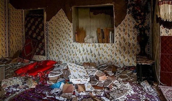 The interior of a house after an earthquake in the city of Khoy, Iran (IRANIAN RED CRESCENT/EPA-EFE/REX/Shutterstock)