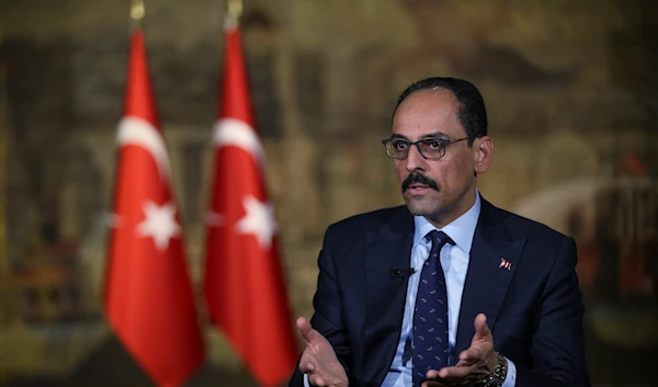 Ibrahim Kalin, chief advisor to Turkey's President Recep Tayyip Erdogan, speaks during an interview in Istanbul, Saturday, Oct. 19, 2019 (AP Photo/Emrah Gurel)