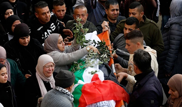 The funeral of Jana Zakarneh, a 16-year-old Palestinian girl who was shot by IOF in her family’s house. (Reuters)