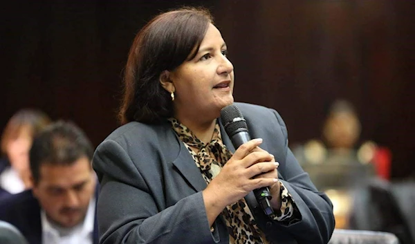 Dinorah Figuera speaking at the Venezuelan National Asembly (National Assembly of Venezuela)