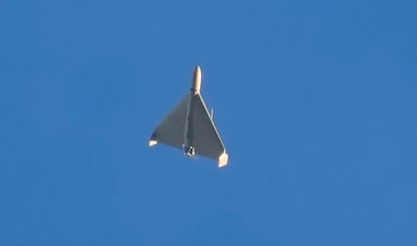 A drone is seen in the sky in Kiev, Ukraine, on Oct. 17, 2022 (AP Photo/Efrem Lukatsky, File)