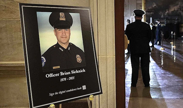 Officer Brian Sicknick. Source: BRENDAN SMIALOWSKI-POOL/GETTY