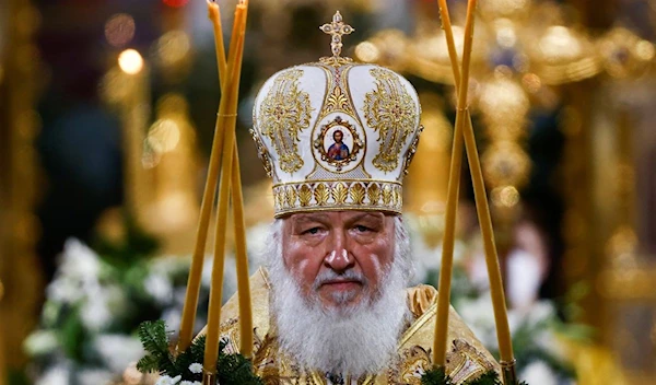 Patriarch Kirill of Moscow and All Russia conducts the Orthodox Christmas service at the Cathedral of Christ the Saviour in Moscow, Russia, January 6, 2022 (Reuters).