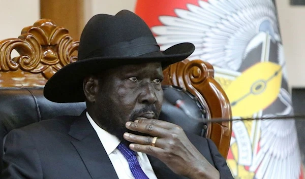 South Sudan's President Salva Kiir attends a meeting on the cutting of the number of states from 32 to 10, at the State House in Juba, South Sudan February 15, 2020. REUTERS/Jok Solomun