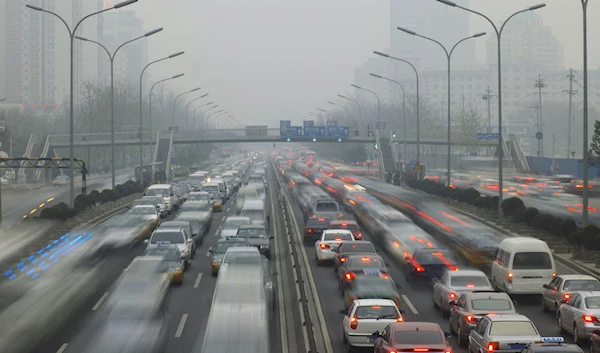 Car jam on a bridge in China. (Alamy)