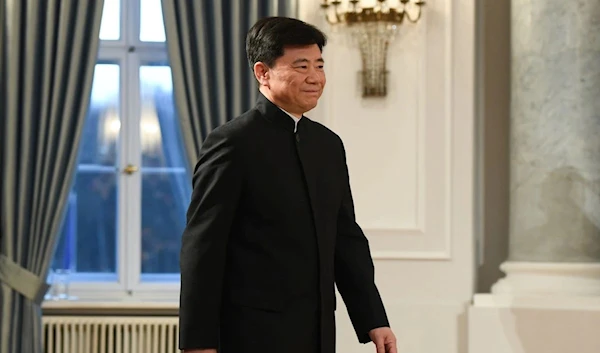 Wu Ken, China's Ambassador to Germany, attends the welcome ceremony of the diplomatic corps at Bellevue Palace in Berlin, Germany, January 13, 2020. (Reuters)