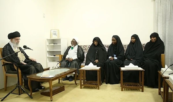 Iranian leader Sayyed Ali Khamenei met with Sheikh Ibrahim Zakzaky on October 14, 2023. (Mehr News agency)