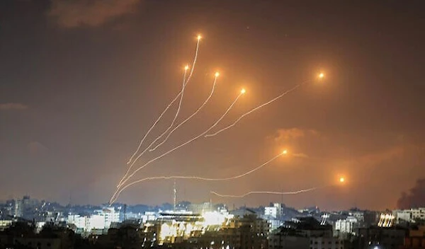 Israeli Iron Dome system intercepts rockets launched from Gaza on October 11, 2023. (AFP)