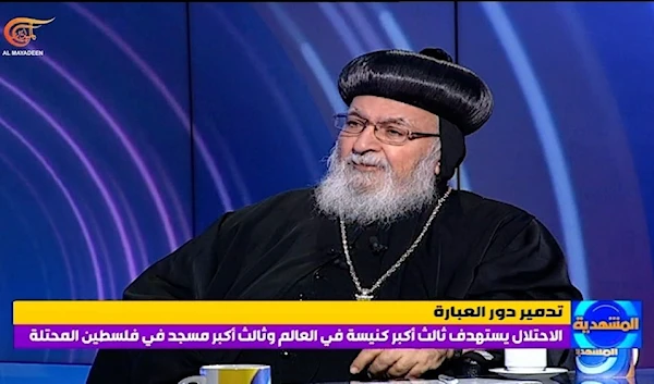 Archbishop George Saliba of Mount Lebanon and Tripoli for Syrian Orthodox in an interview with Al Mayadeen on October 20, 2023.