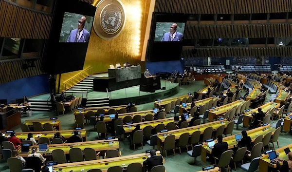 The 78th session of the United Nations General Assembly, Tuesday, Sept. 26, 2023. (AP Photo/Richard Drew)