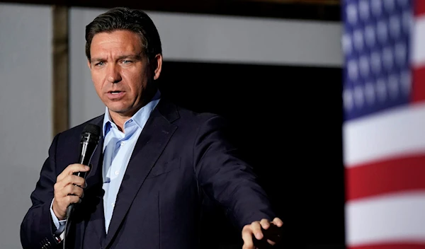 Republican US presidential candidate Florida Governor Ron DeSantis speaks during a meet and greet, October 14, 2023, in Creston, Iowa. (AP)