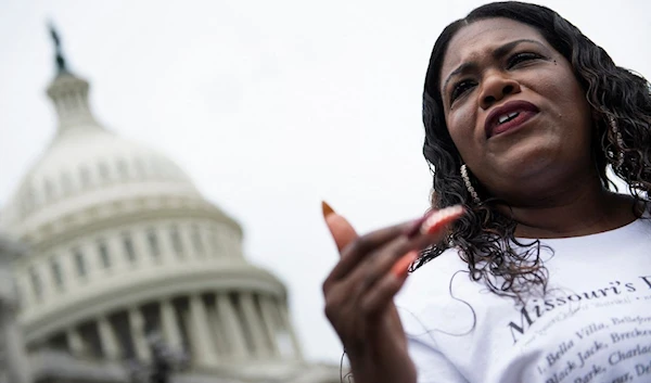 US House representative, Cori Bush, in front of the Capitol Building. (AFP)