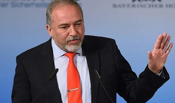 Former Security Minister Avigdor Lieberman delivers a speech in Munich, Germany, on February 19, 2017. (AFP)