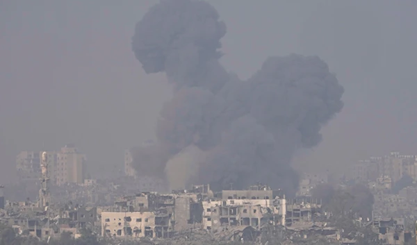 Smoke rises following an Israeli airstrike in the Gaza Strip, Saturday, Oct. 28, 2023. (AP)